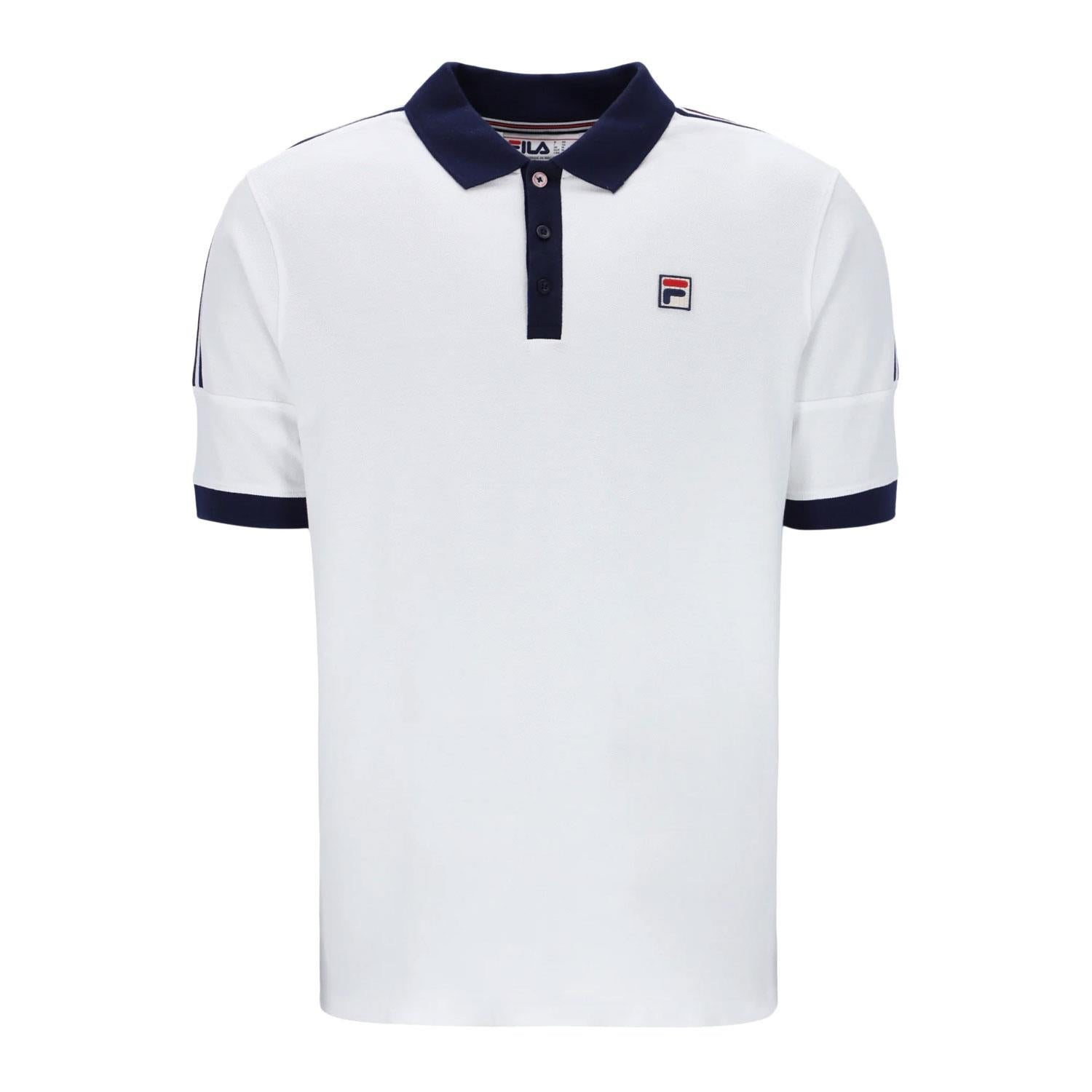 FILA Mens Zaid Retro Contrast Polo White S23MH021