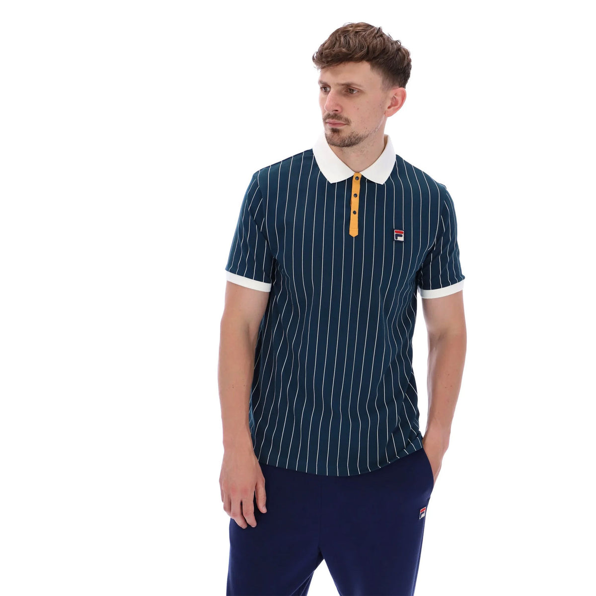 FILA Mens BB1 Retro Classic Vintage Striped Polo - LM1839AT