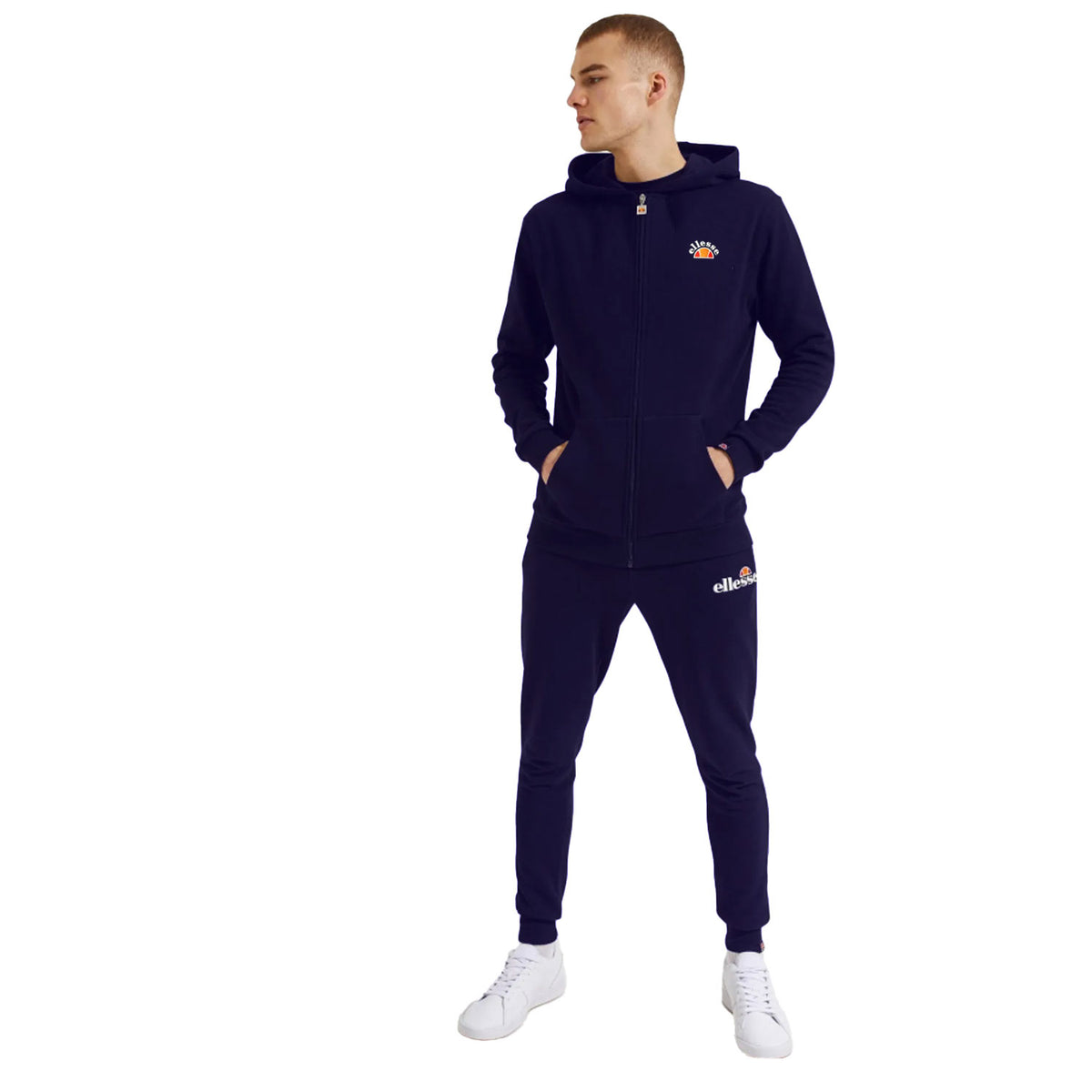 Ellesse Mens Skova Full Zip Classic Fit Hoodie - Navy