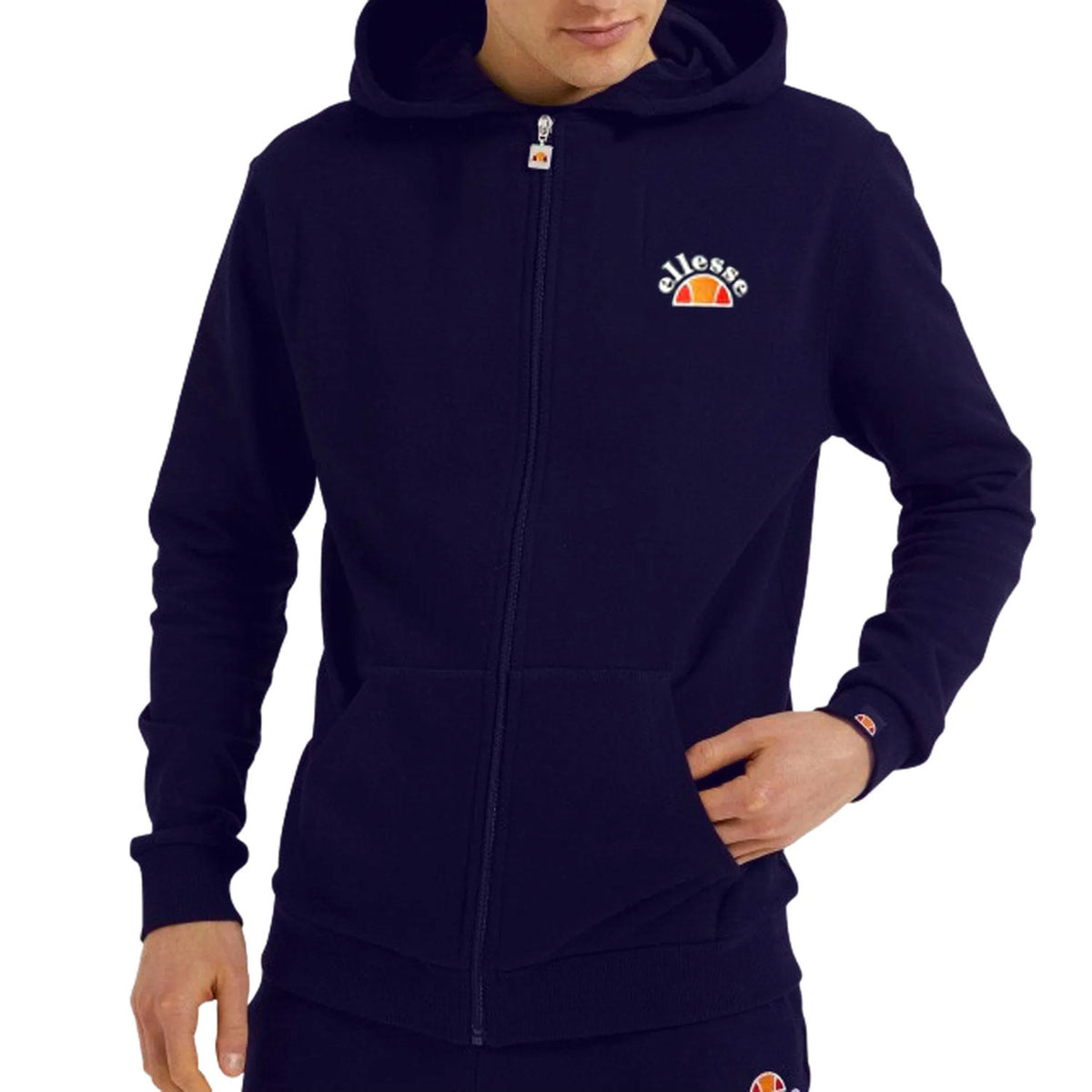 Ellesse Mens Skova Full Zip Classic Fit Hoodie - Navy