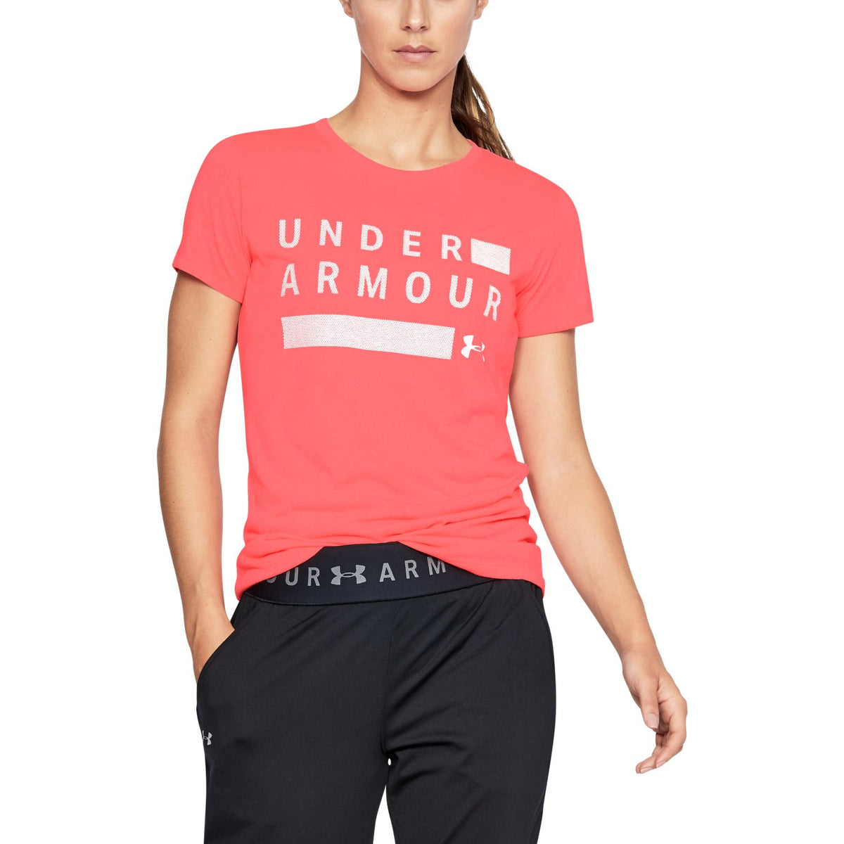 Under Armour Womens Threadborne Graphic Twist Short Sleeve Tee