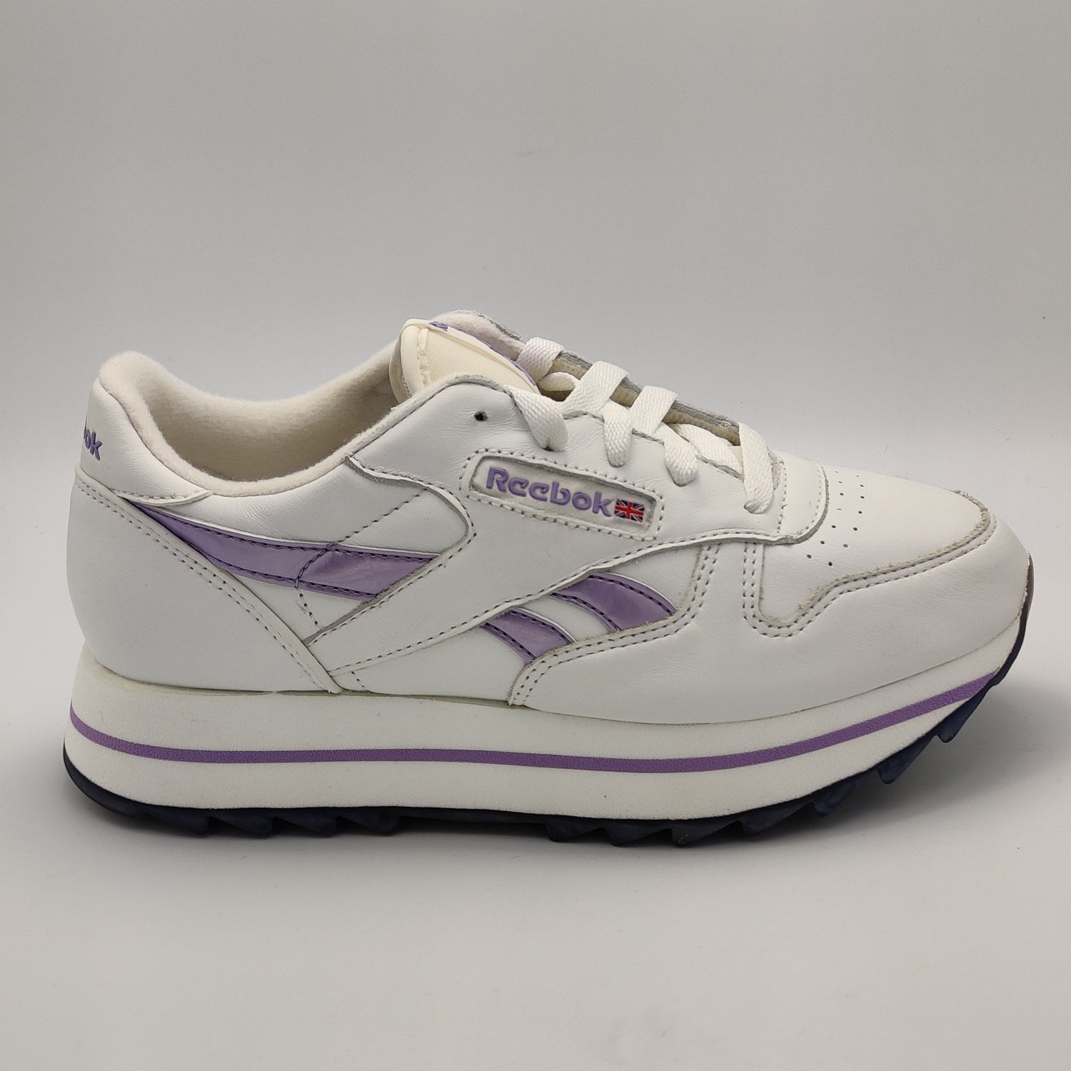 Womens Classic Leather Pearlized Retro Trainers - - UK 3. – Sutton Sports