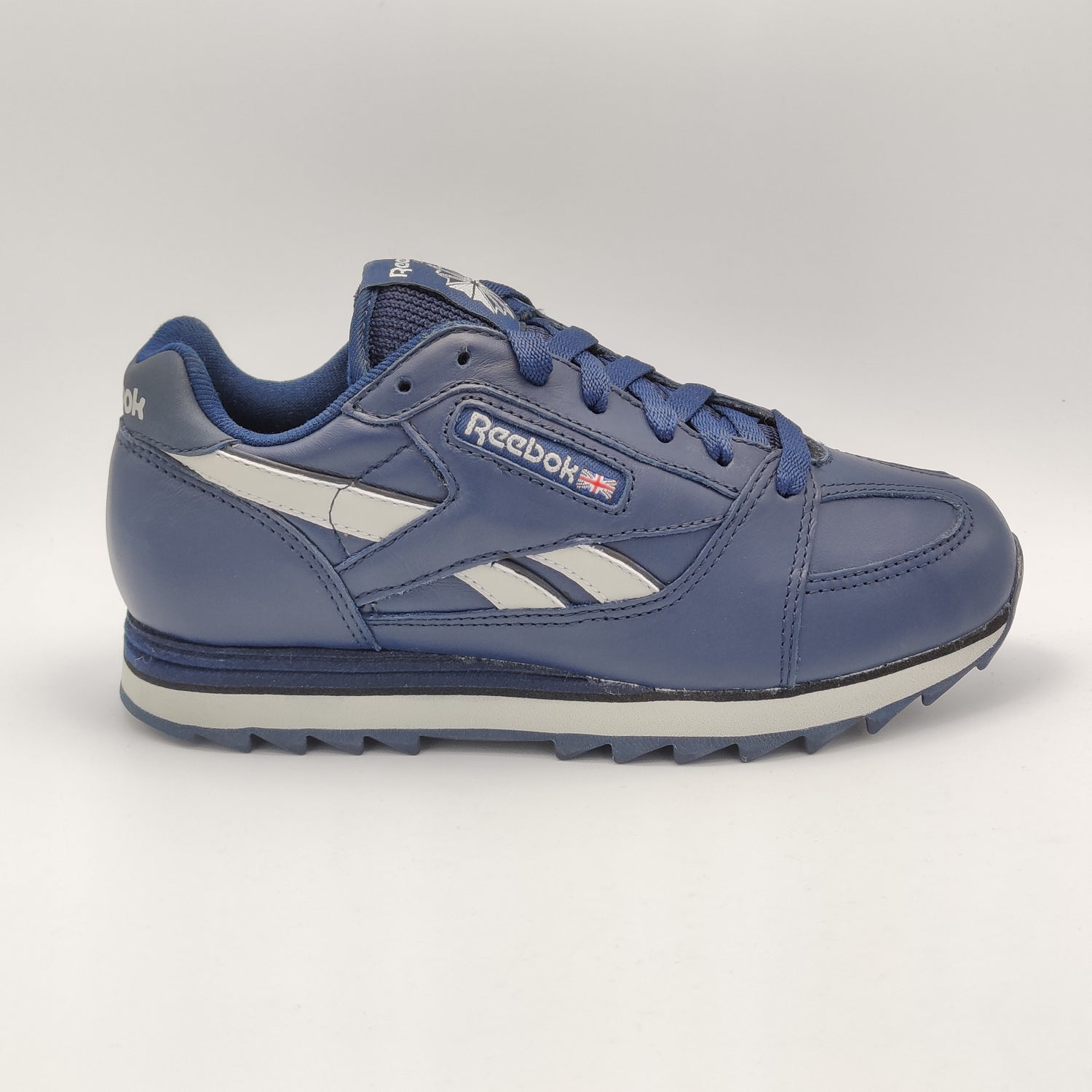 Womens Classic Leather Trial Retro Trainers - Blue - UK 3.5 – Sutton Sports
