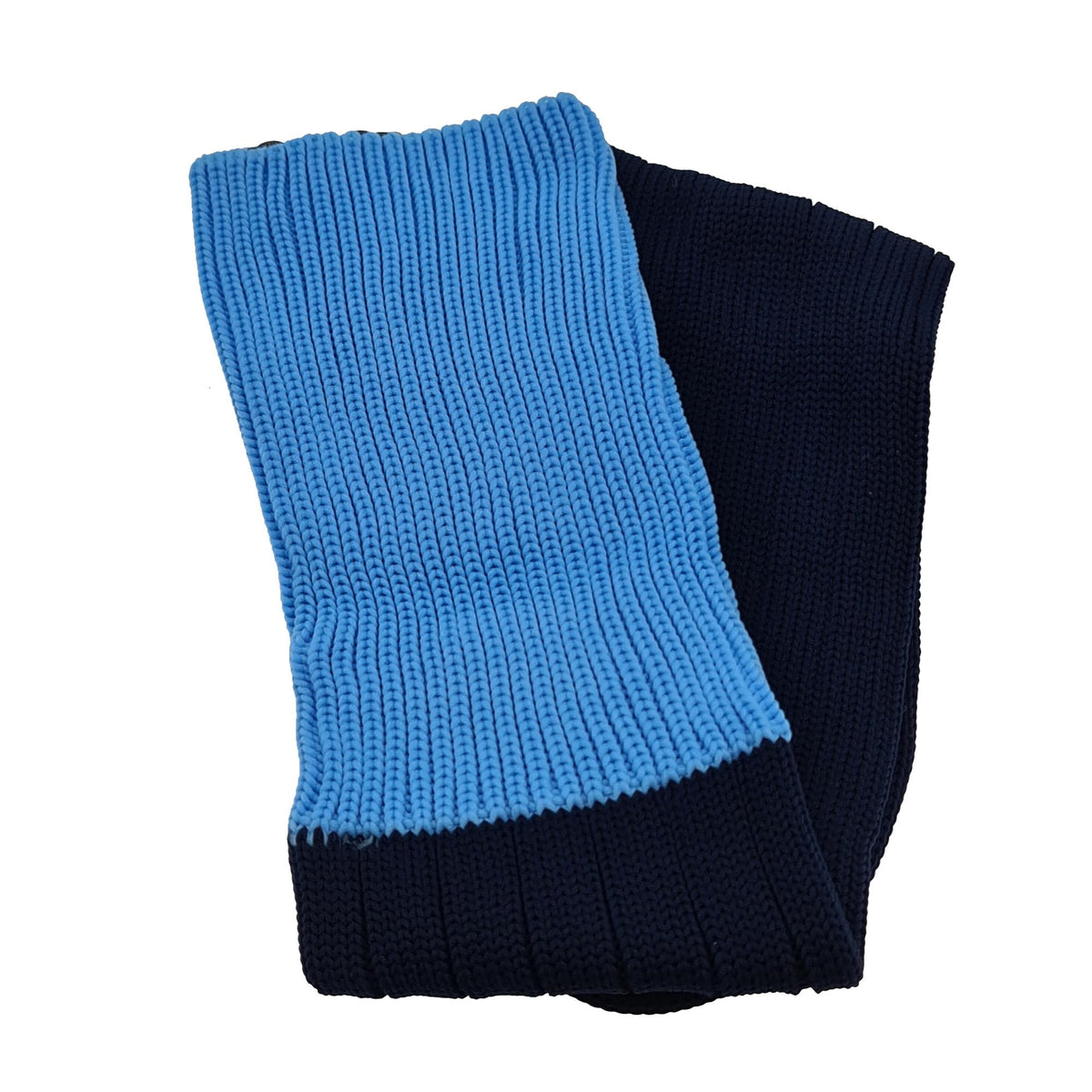Contrast Top Football Rugby Premium Socks - Made In UK - NAVY/SKY - JUNIOR ( UK 13-5)
