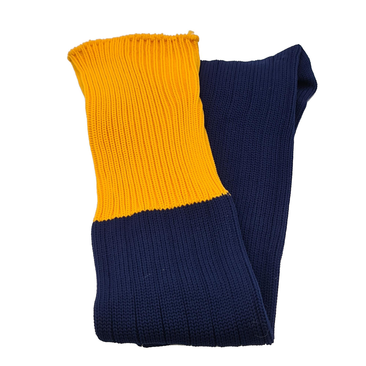 Contrast Top Football Rugby Premium Socks - Made In UK - NAVY/AMBER - MENS ( UK 6-8)