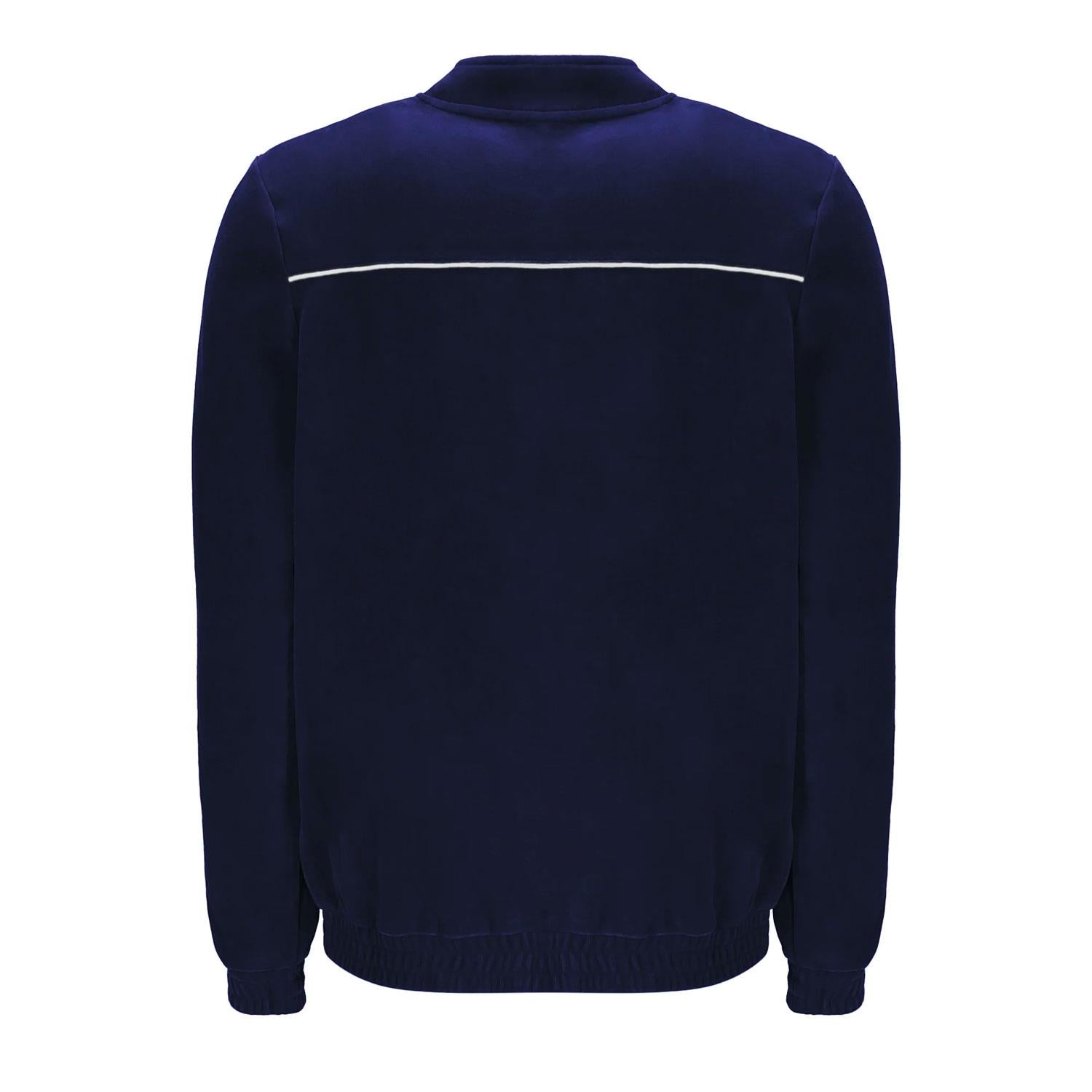 Fila Mens Track Top Decker FILA Velour Logo Track Jacket in Navy / Bright  Blue