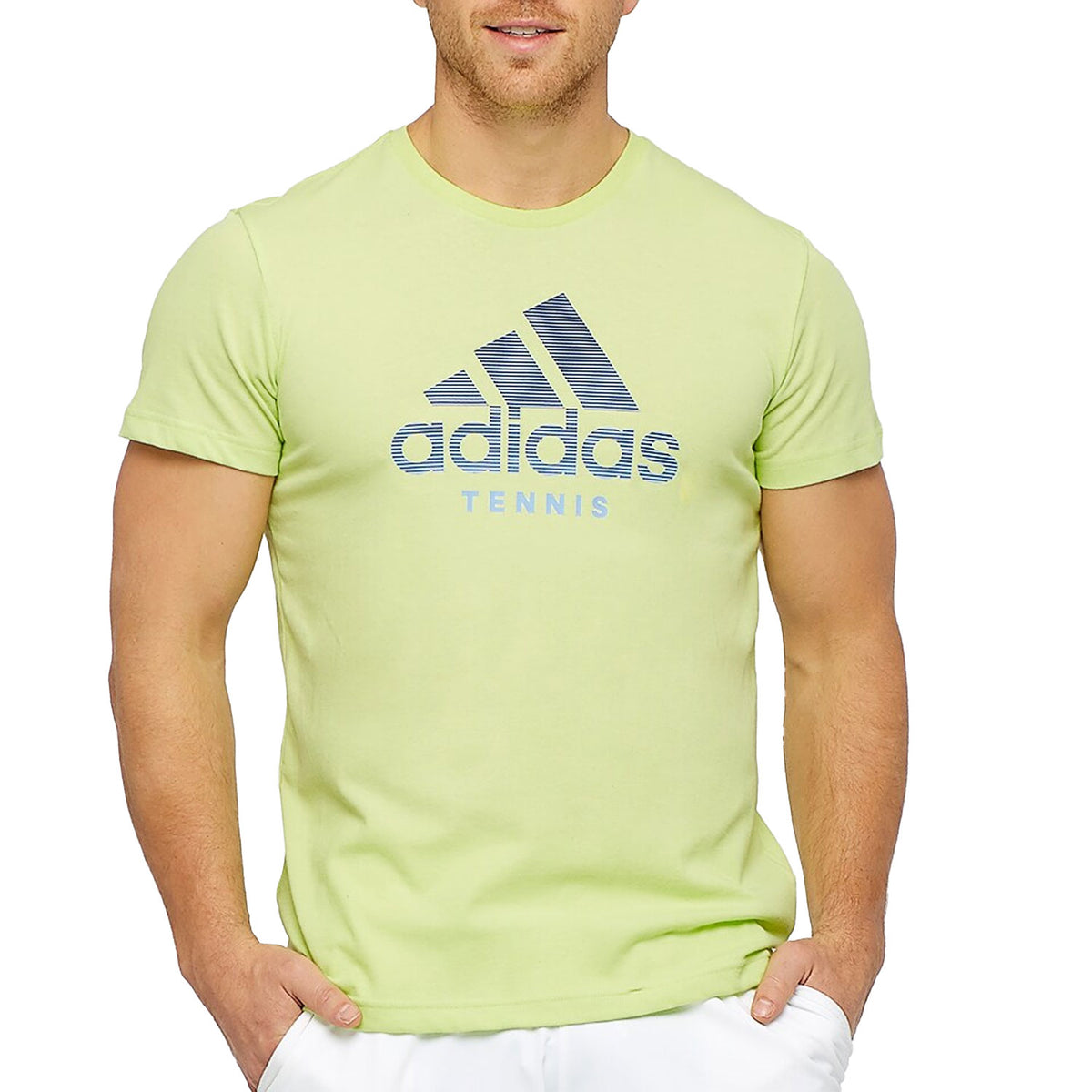 adidas Men's Category Tennis T-Shirt - Yellow - Small