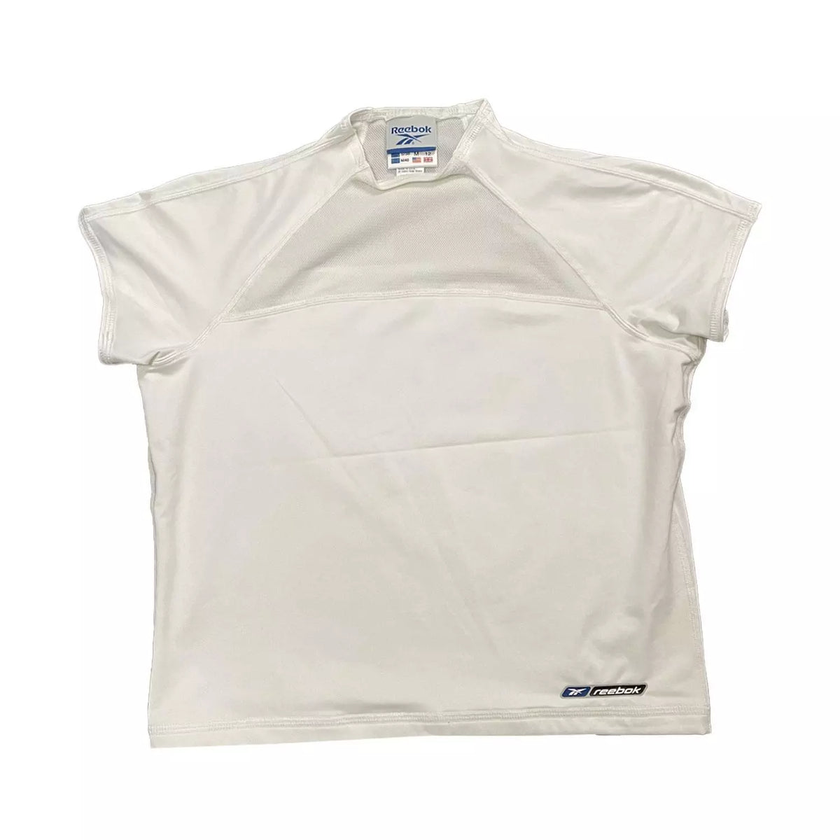 Reebok Womens Athletics High Neck T-Shirt - White - UK Size 12