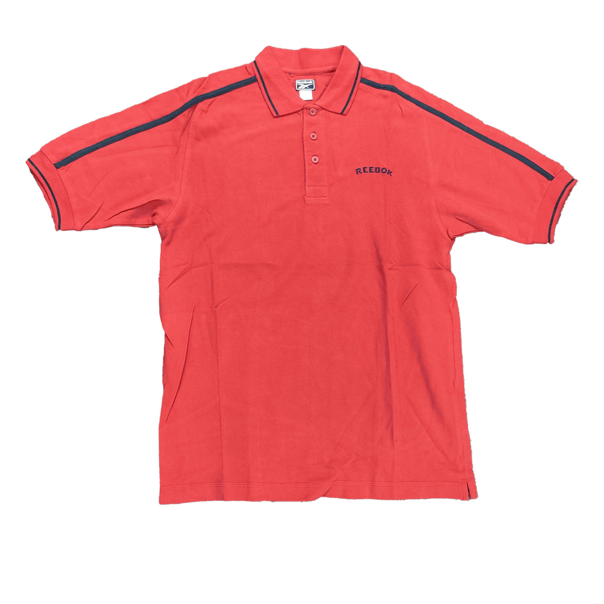 Reebok Mens Clearance One Line Red Polo Shirt - Medium