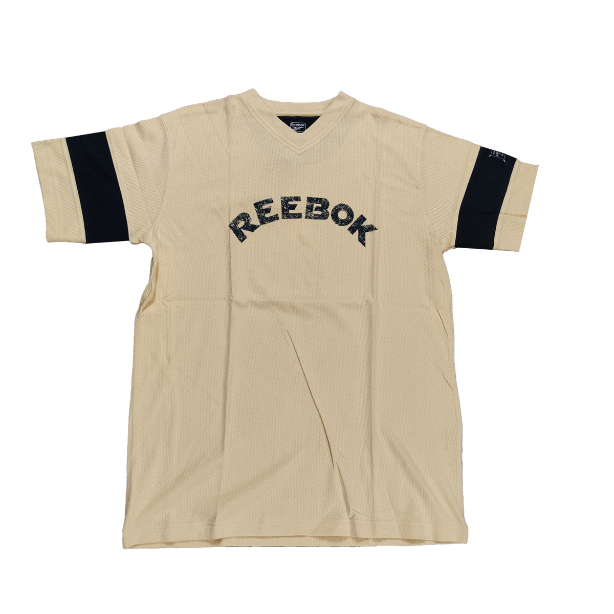 Reebok Mens Clearance Panel Sleeves V-Neck T-Shirt - Medium