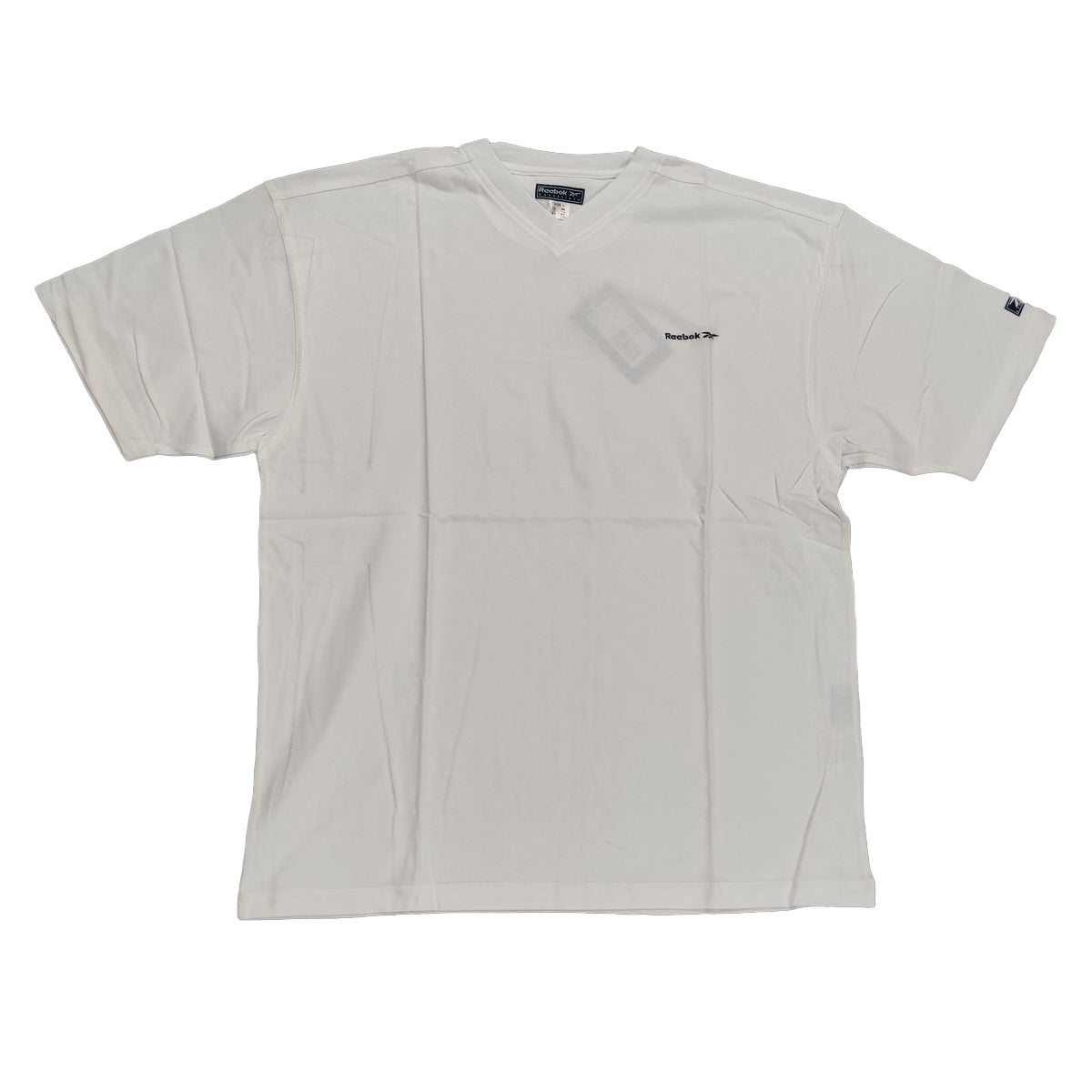 Reebok Mens Clearance Plain White V-Neck T-Shirt - Large