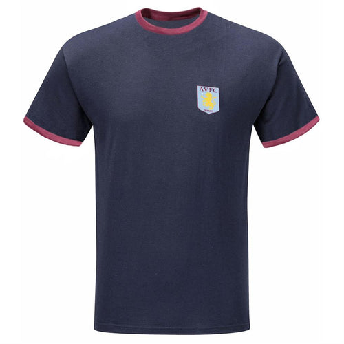 Aston Villa Mens Ringer Crew Neck T-Shirt
