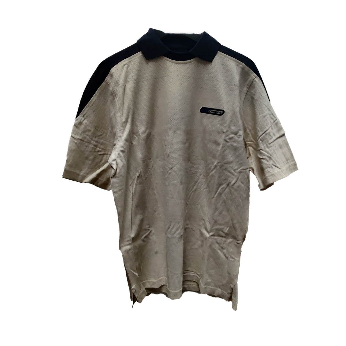 Reebok Mens Clearance Contrast Neck Collared T-Shirt - Medium