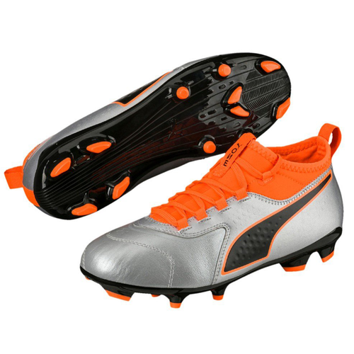 Puma One Junior Leather Firm Ground Football Boots
