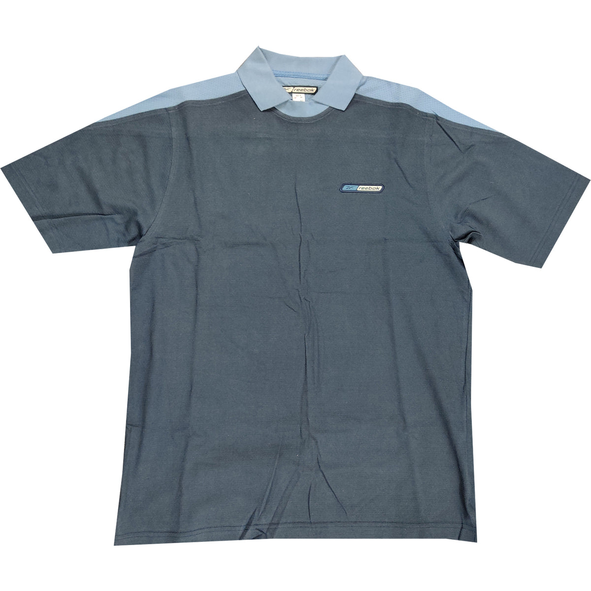 Reebok Mens Clearance Navy Contrast Collar T-Shirt - Medium