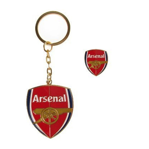 Arsenal FC Official Keyring and Badge Set