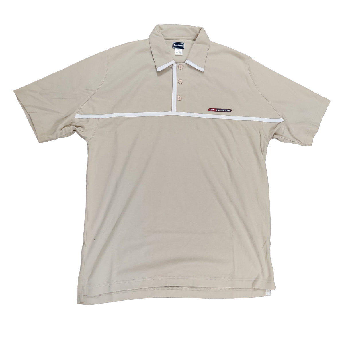 Reebok Mens Clearance Beige Fitness Polo T-Shirt - Medium