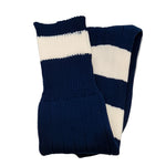 Big Stripes Football Rugby Premium Socks - Made In UK - NAVY/WHITE - MENS ( UK 6-8)