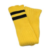 Double Stripe Football Rugby Premium Socks - Made In UK - YELLOW/BLACK - MENS ( UK 6-8)