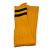 Double Stripe Football Rugby Premium Socks - Made In UK - ORANGE/BLACK - MENS ( UK 6-8)