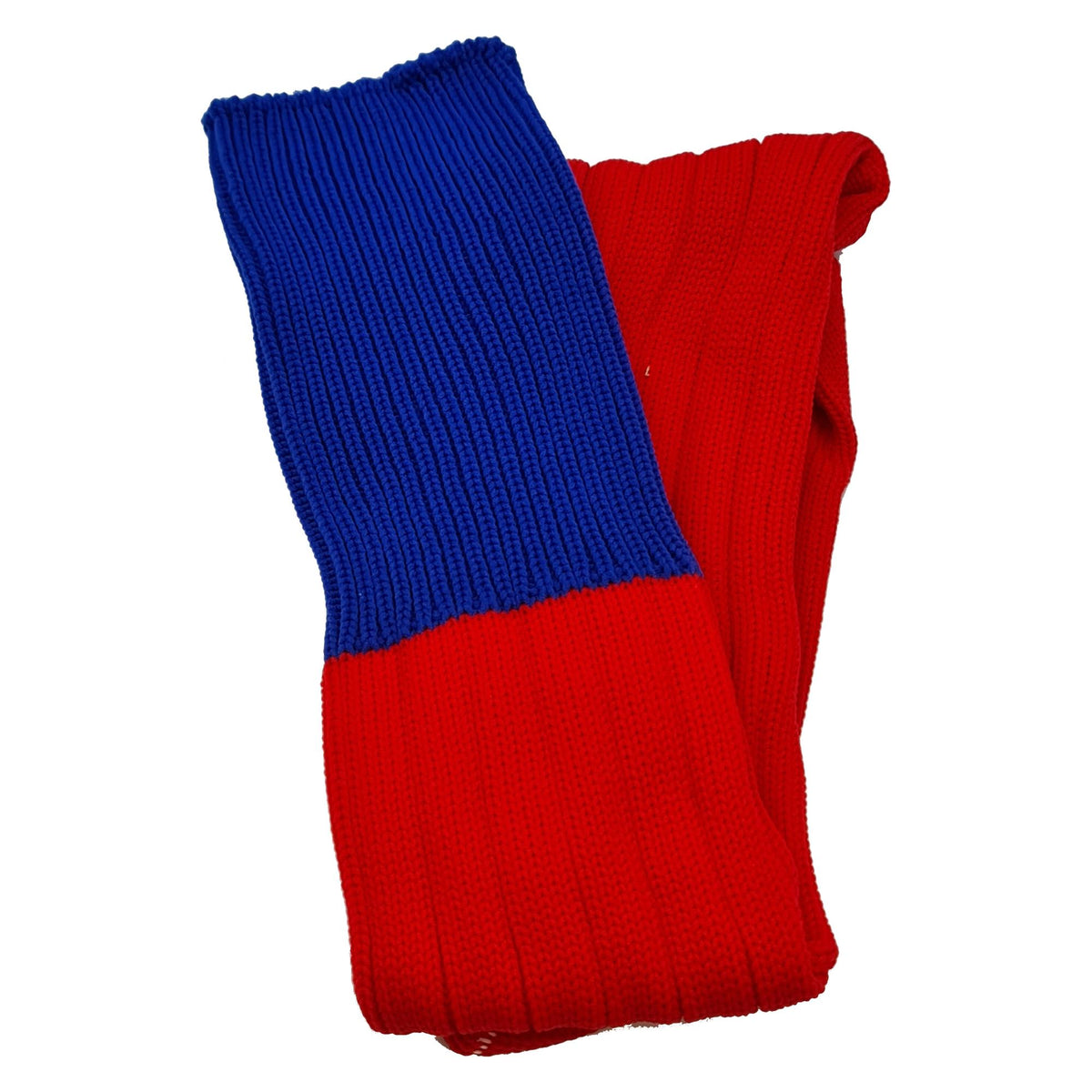 Contrast Top Football Rugby Premium Socks - Made In UK - RED/ROYAL - JUNIOR ( UK 13-5)