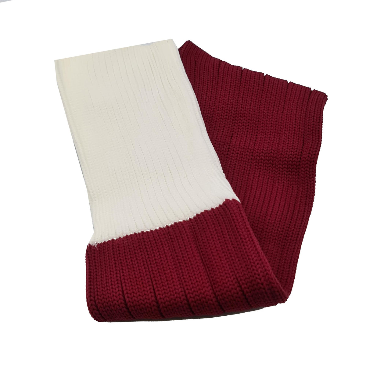 Contrast Top Football Rugby Premium Socks - Made In UK - CLARET/WHITE - JUNIOR ( UK 13-5)