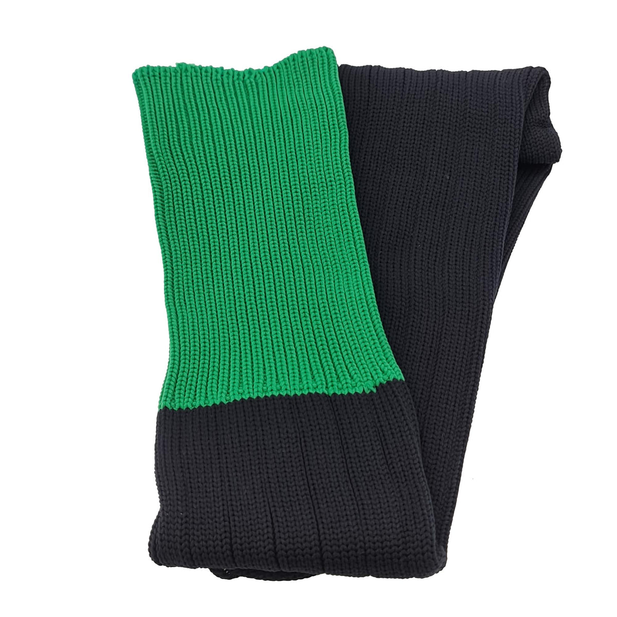 Contrast Top Football Rugby Premium Socks - Made In UK - BLACK/BOTTLE GREEN - MENS ( UK 6-8)