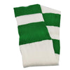 Big Stripes Football Rugby Premium Socks - Made In UK - WHITE/BOTTLE GREEN - MENS ( UK 6-8)