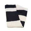 Big Stripes Football Rugby Premium Socks - Made In UK - WHITE/BLACK - JUNIOR ( UK 13-5)