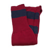 Big Stripes Football Rugby Premium Socks - Made In UK - CLARET/BLUE - MENS ( UK 6-8)