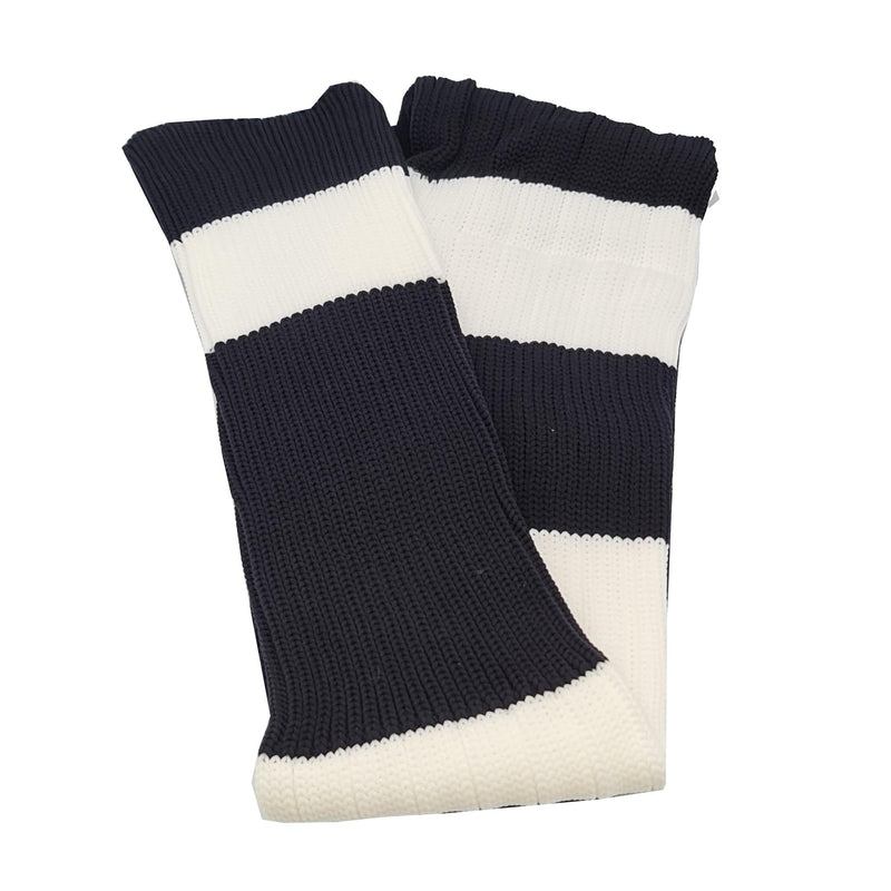 Big Stripes Football Rugby Premium Socks - Made In UK - BLACK/WHITE - MENS ( UK 6-8)