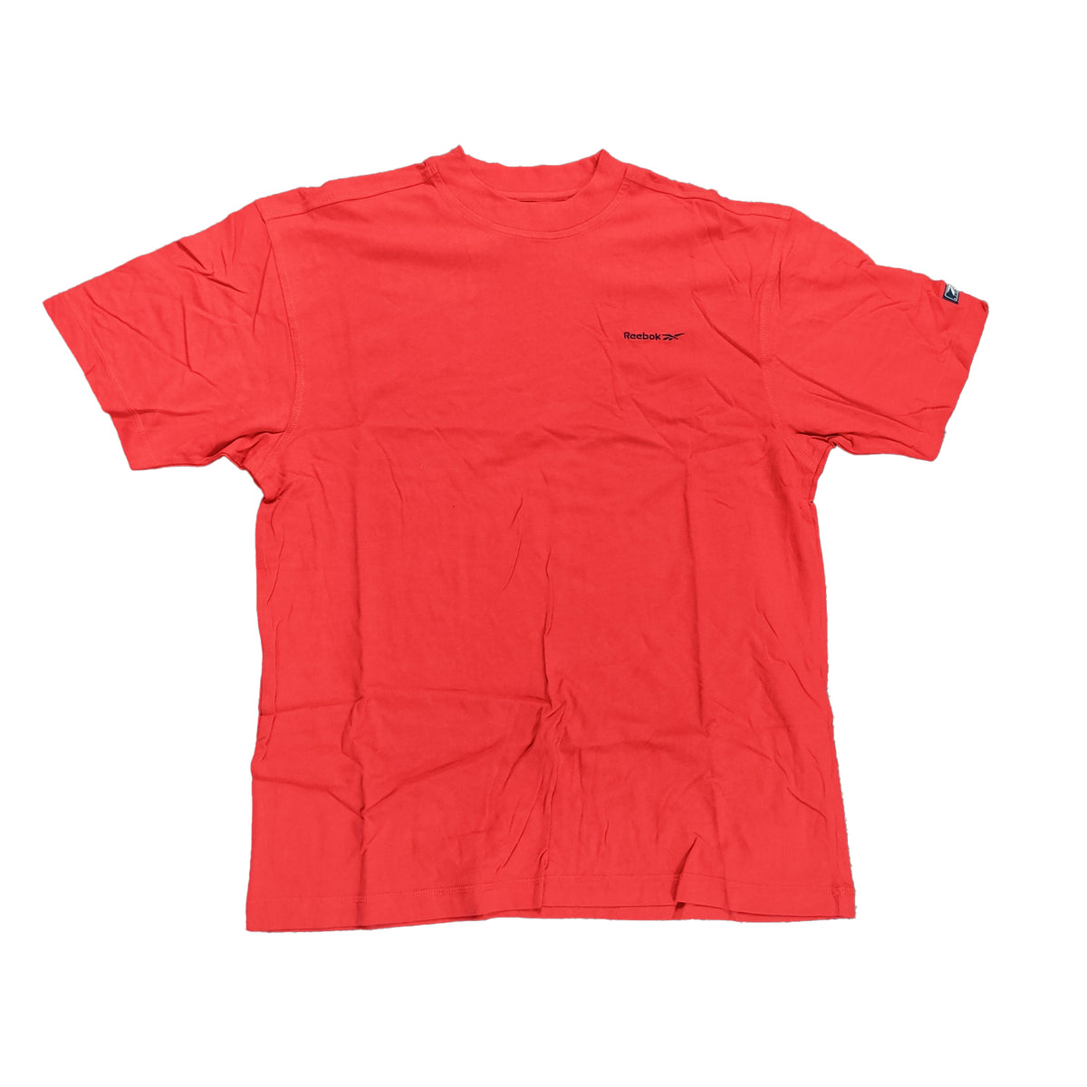 Reebok Mens Clearance Plain Red Crew T-Shirt - Medium