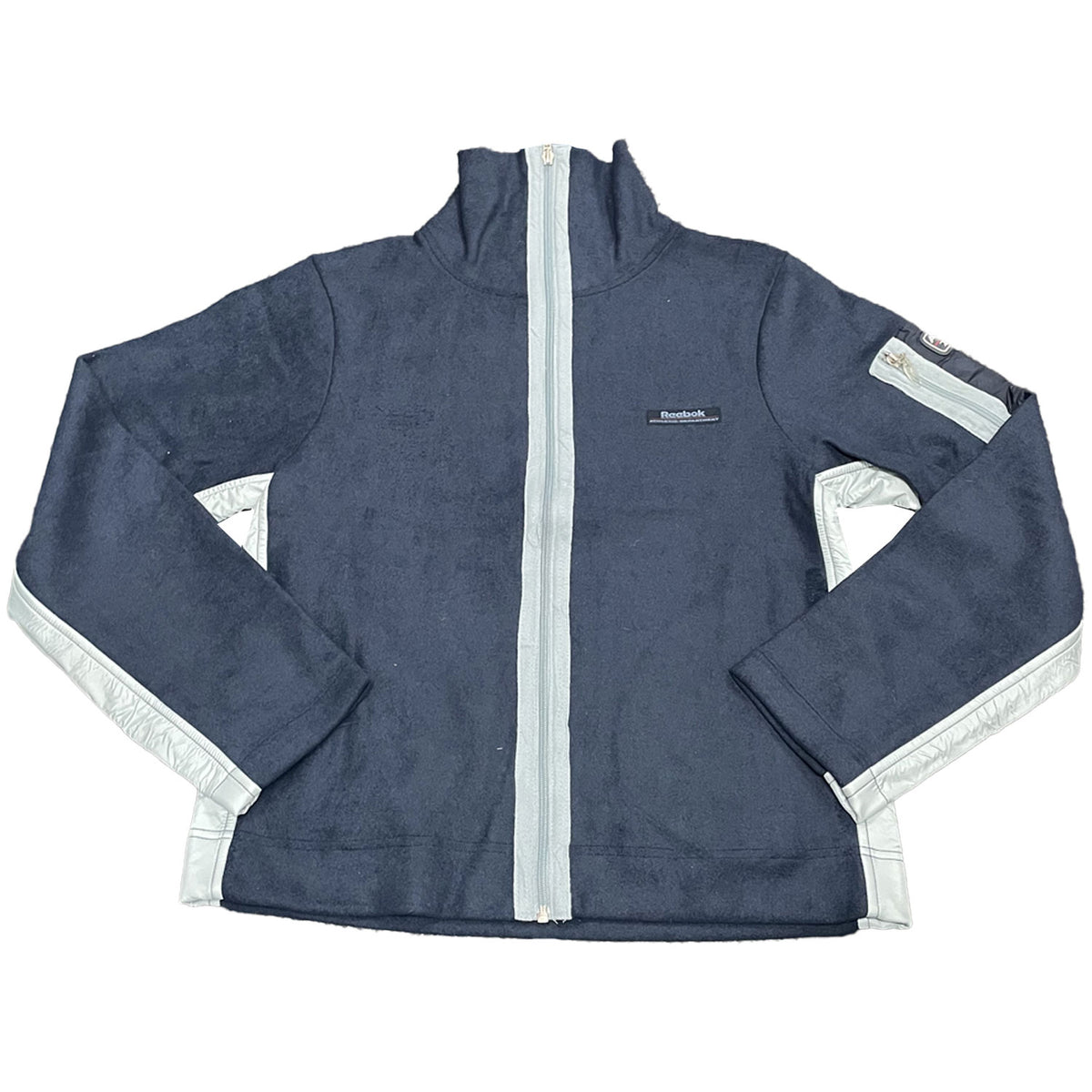 Reebok Womens Athletic High Collar Fleece Jacket - Navy - UK Size 12