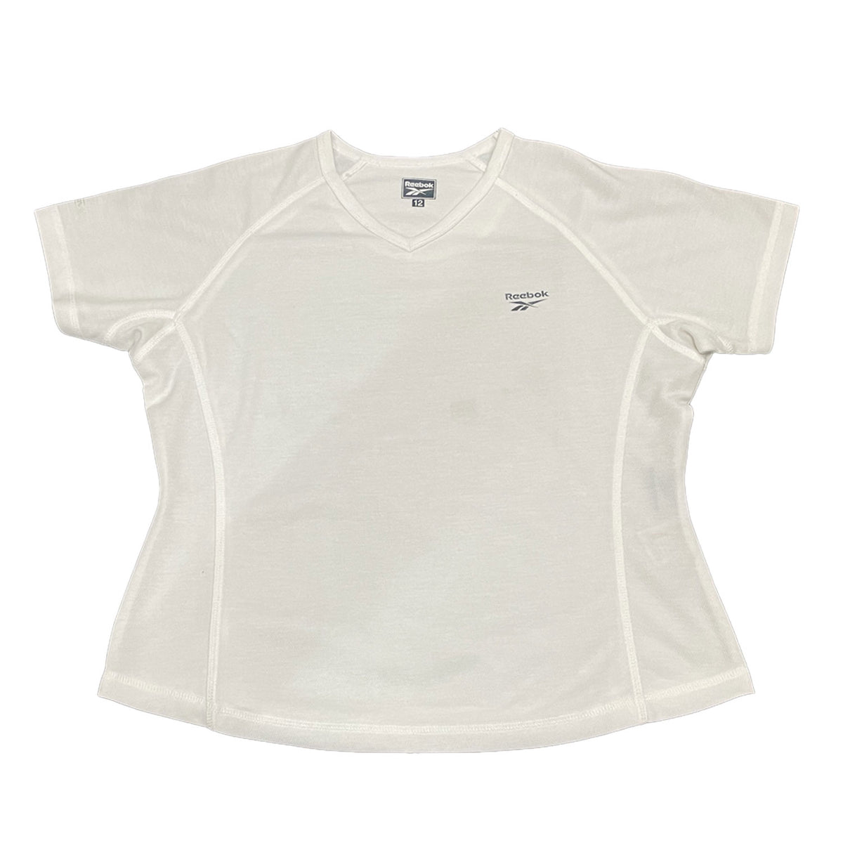 Reebok Womens Athletics Department T-Shirt - White - UK Size 12