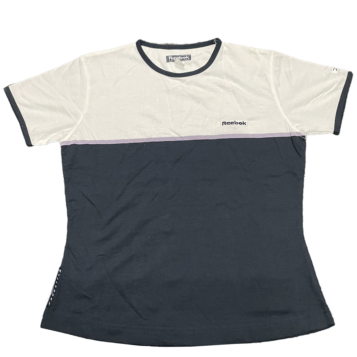 Reebok Womens Athletics Contrast T-Shirt - Navy - UK Size 12